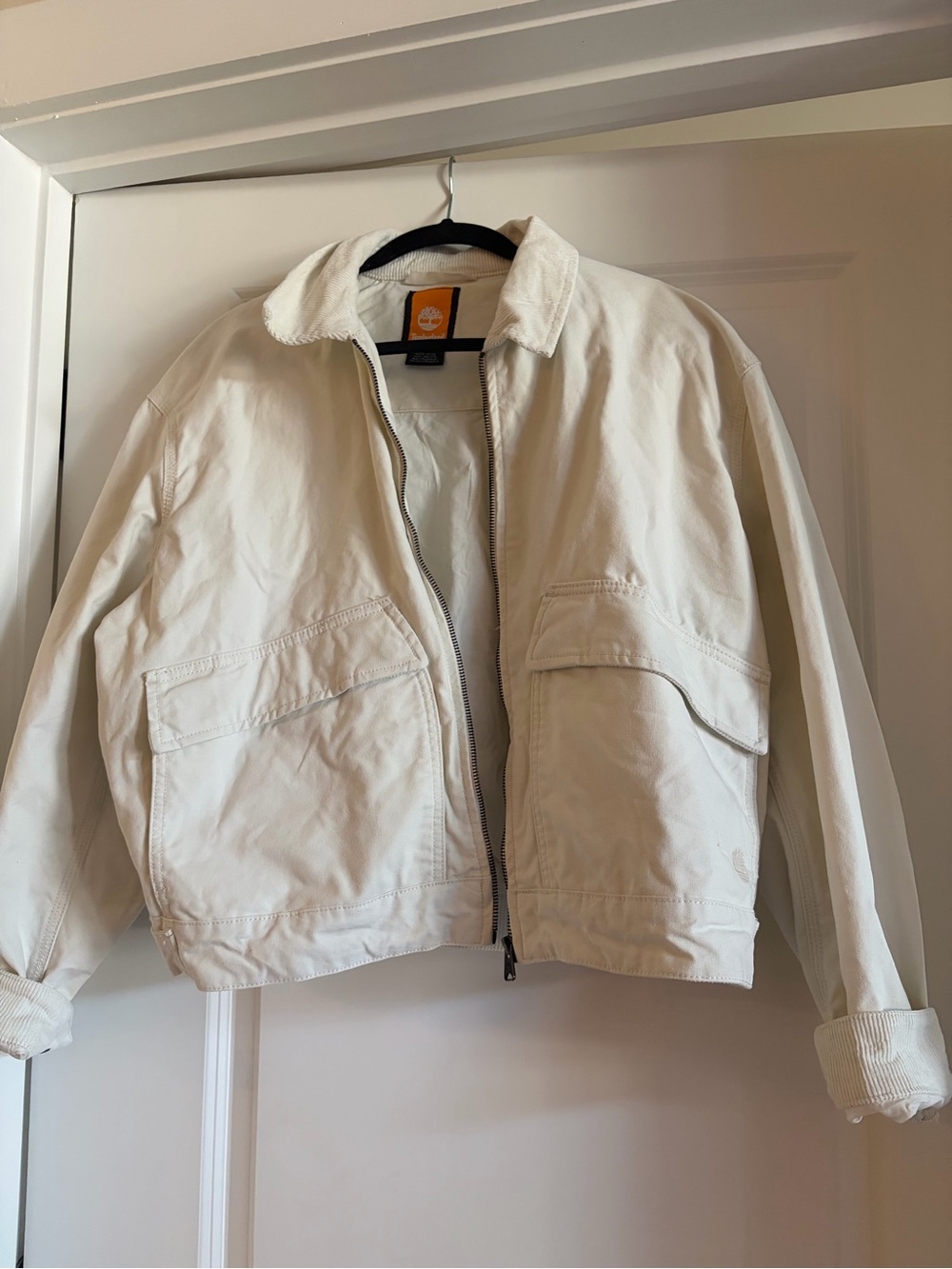 Timberland Off-White Zip-Front Bomber Jacket